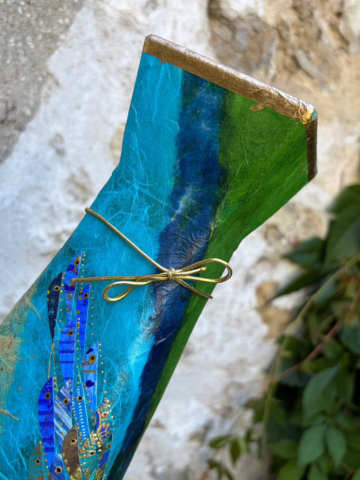 Pyramid Vase - Large (Blue/Green)
