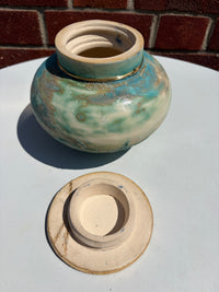 Blue Screwtop Jar Kintsugo