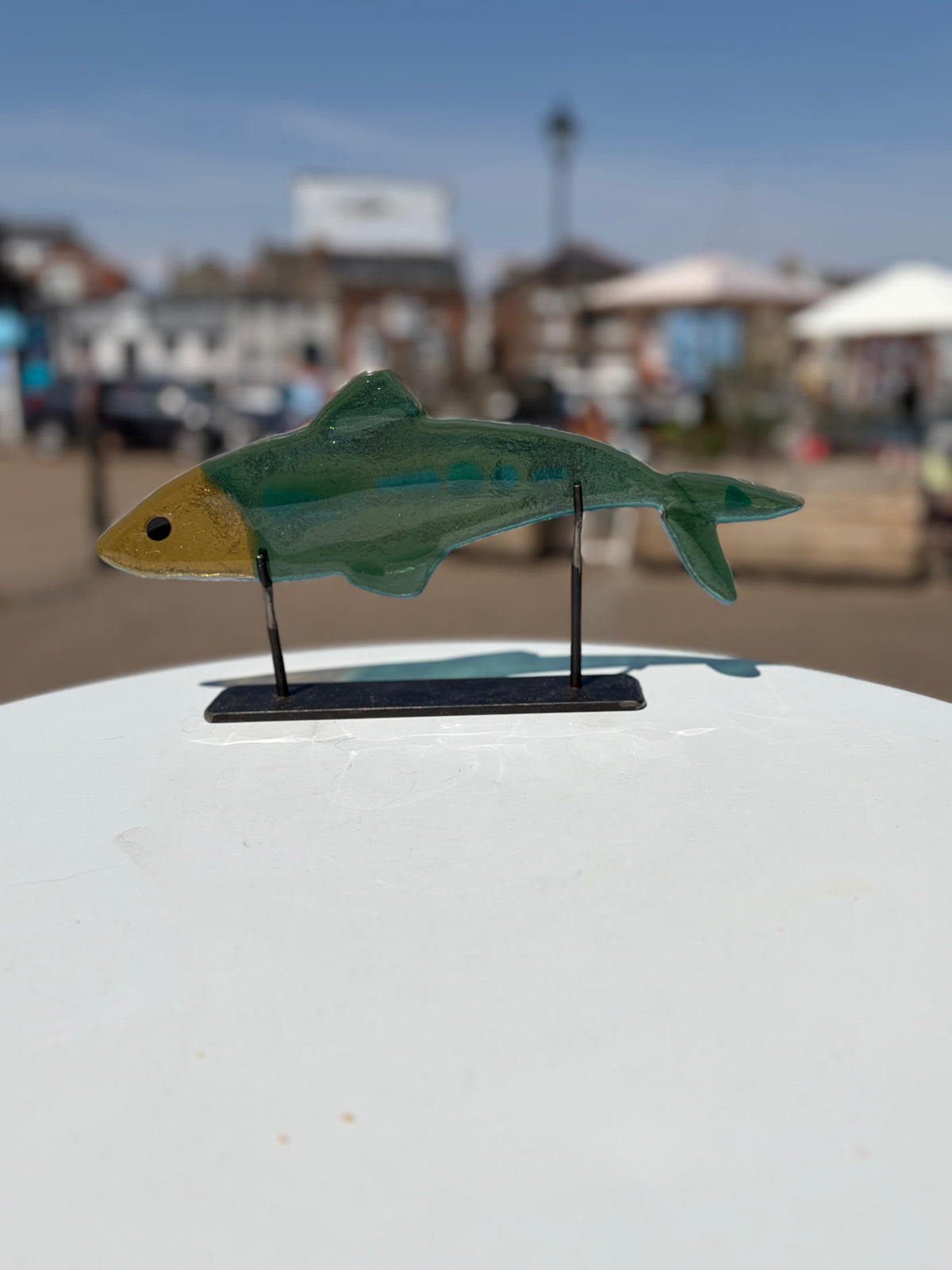 Fish on Stand (Green/Yellow)