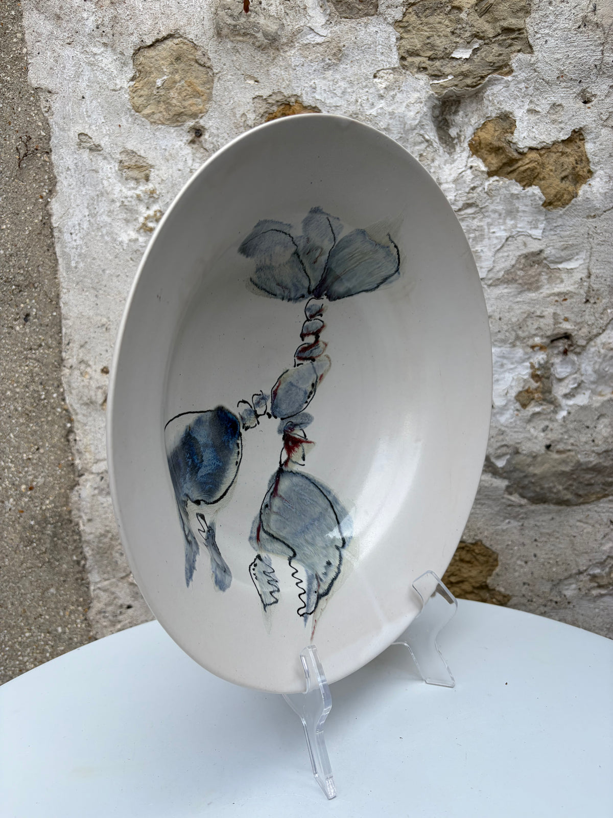 Minimalist Blue Lobster Bowl