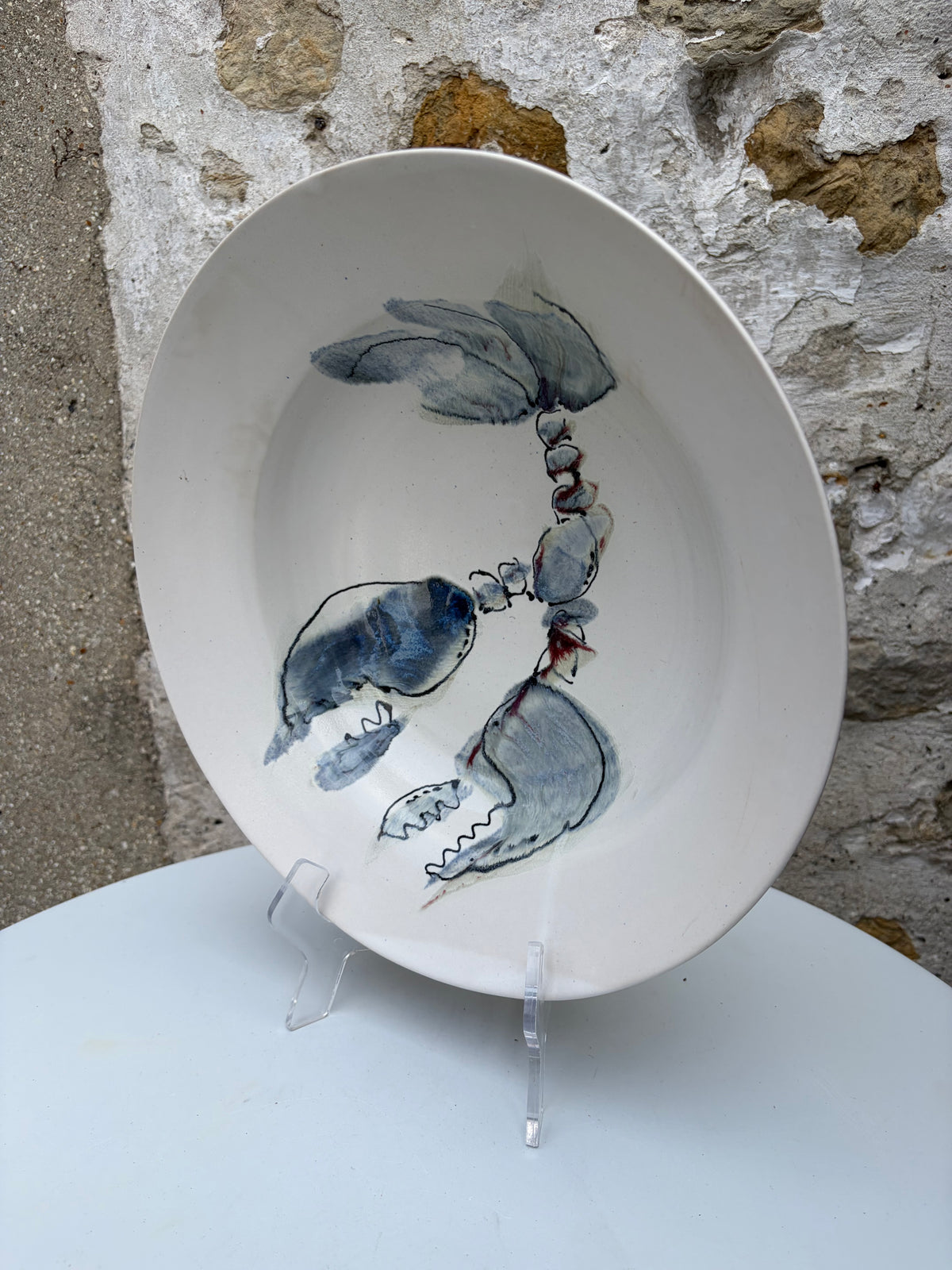 Minimalist Blue Lobster Bowl