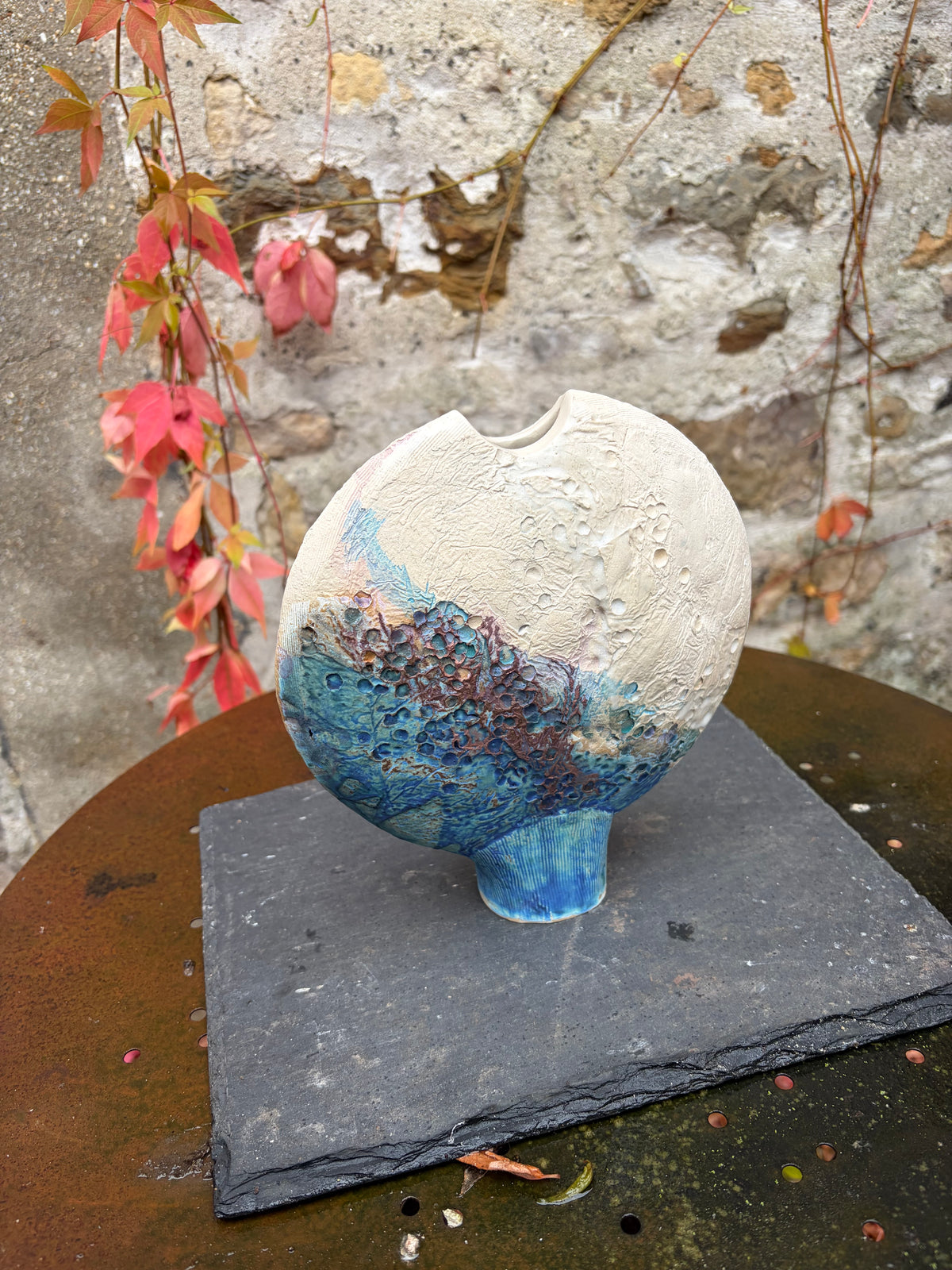 Textured Copper Lustre Vase #1