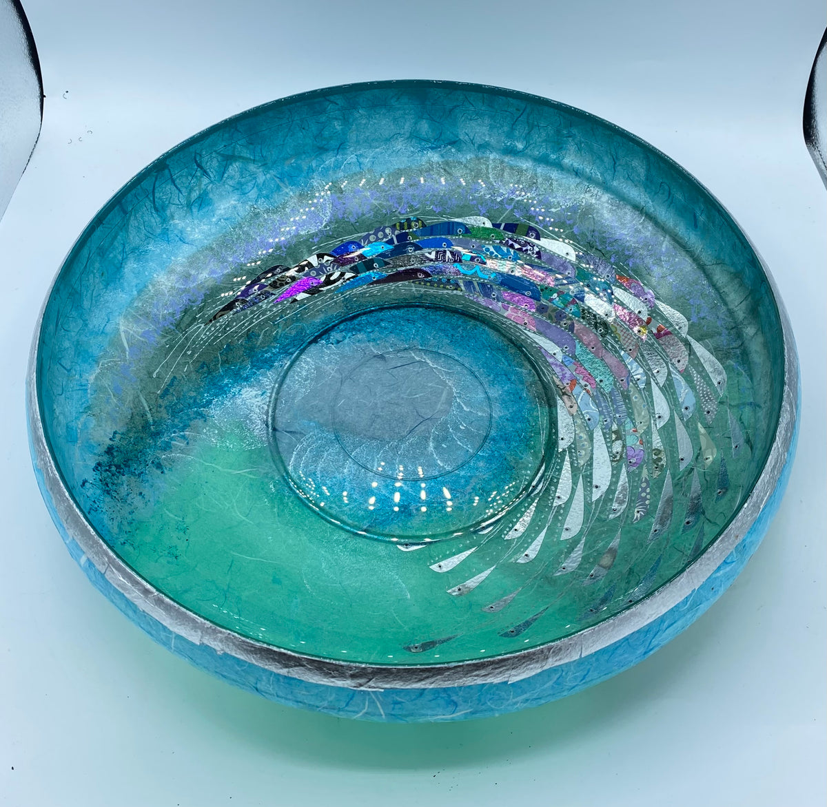 Large Pool Bowl - Silver Rim