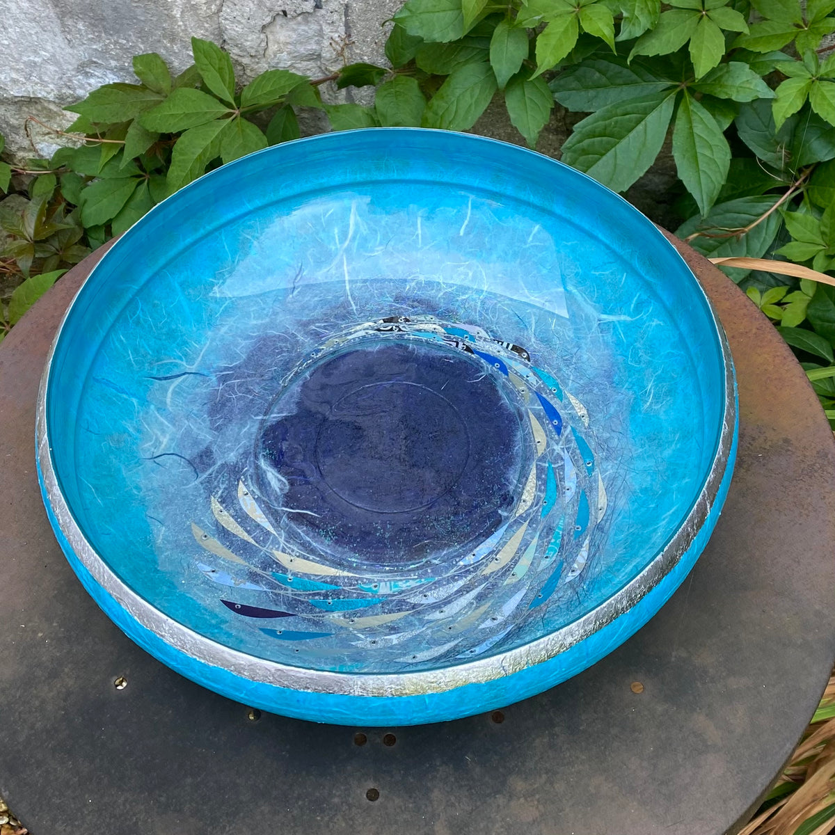 Large Pool Bowl - Silver Rim