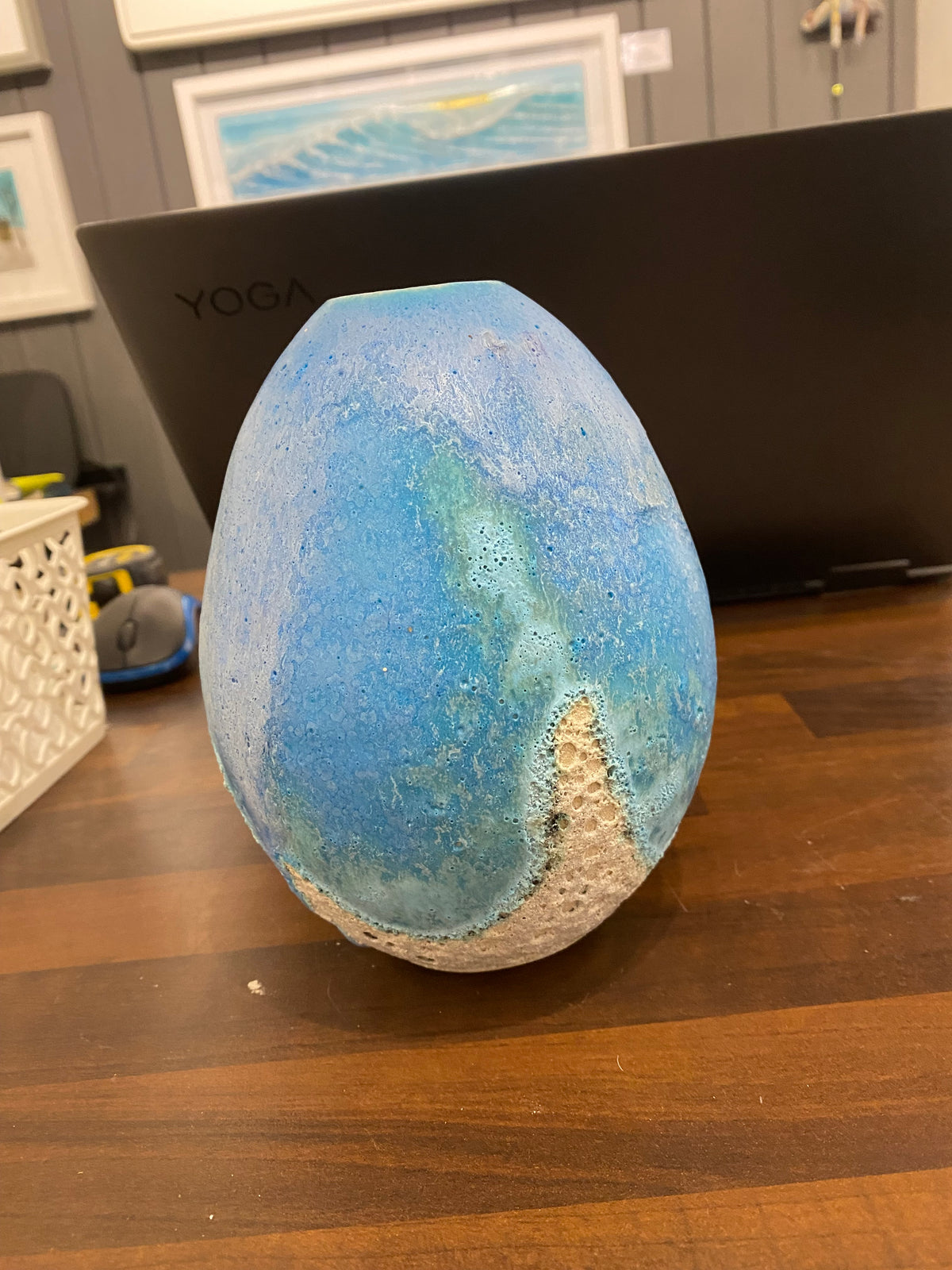 Turquoise Ovoid Pot
