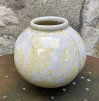 Crystalline Glazed Pot - Yellow/Cream