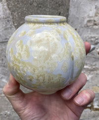 Crystalline Glazed Pot - Yellow/Cream