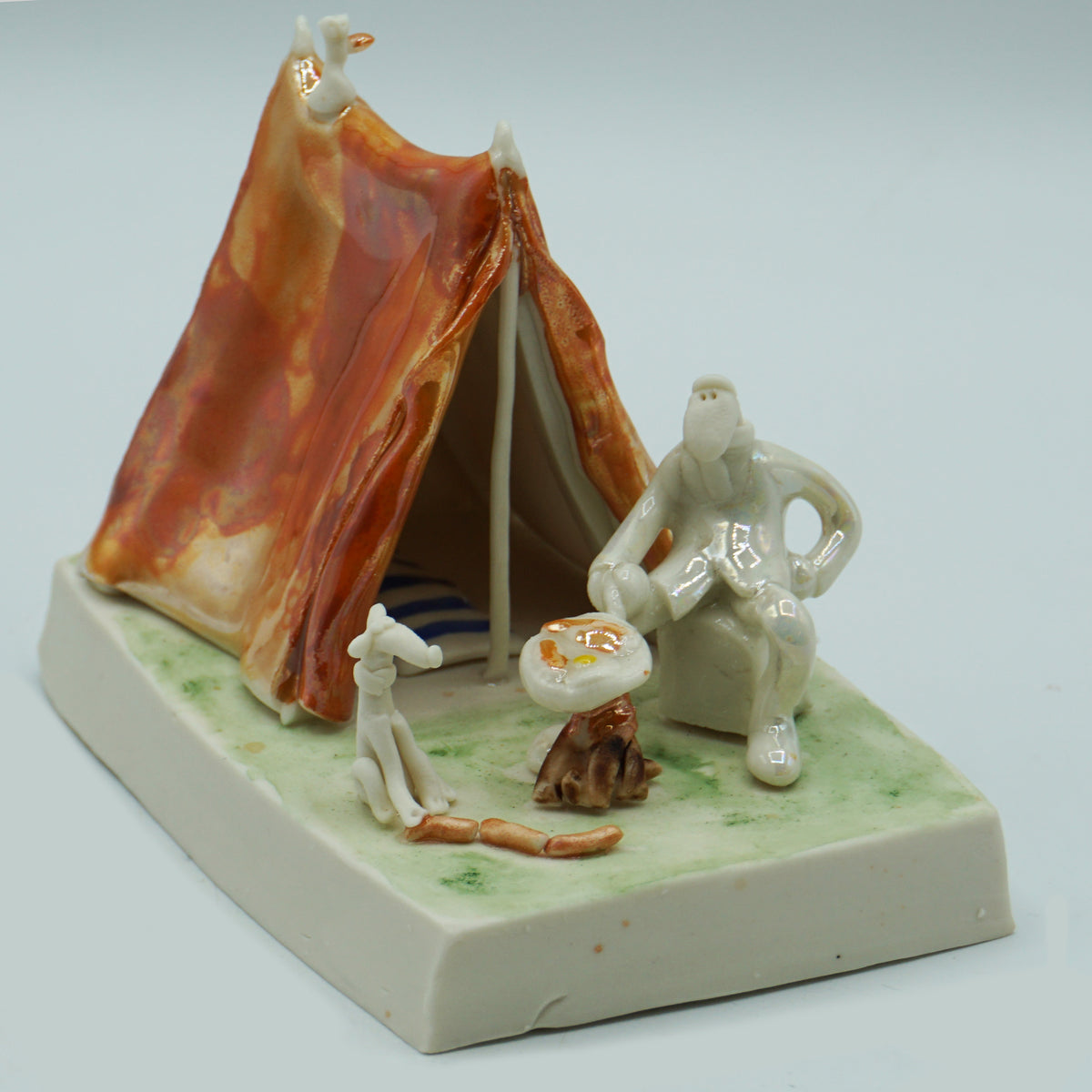 Tent Man with Dog