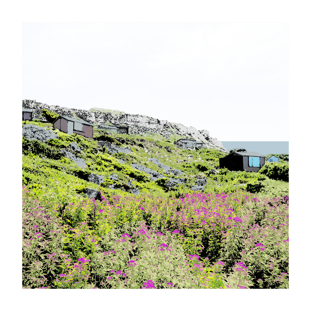 Beach Huts, Chesil Cove (Print)