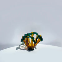 Large Coral Votive #1 - Green & Amber