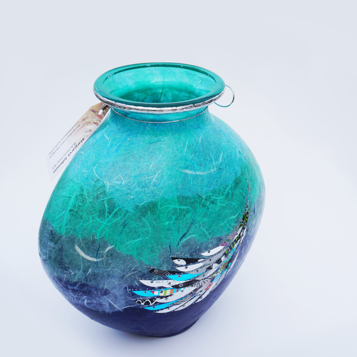 Curved Vase - Green & Blue