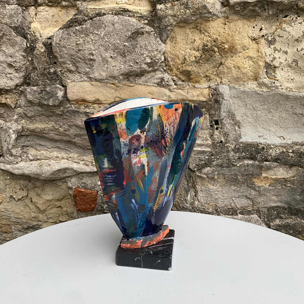 Large Slabbed Vase on Marble