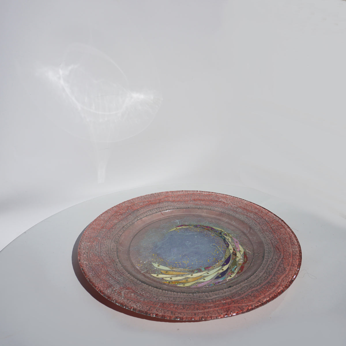 Large Plate - Pink & Gold