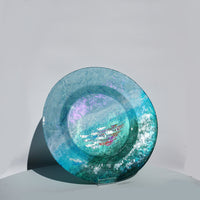 Large Plate - Green & Silver