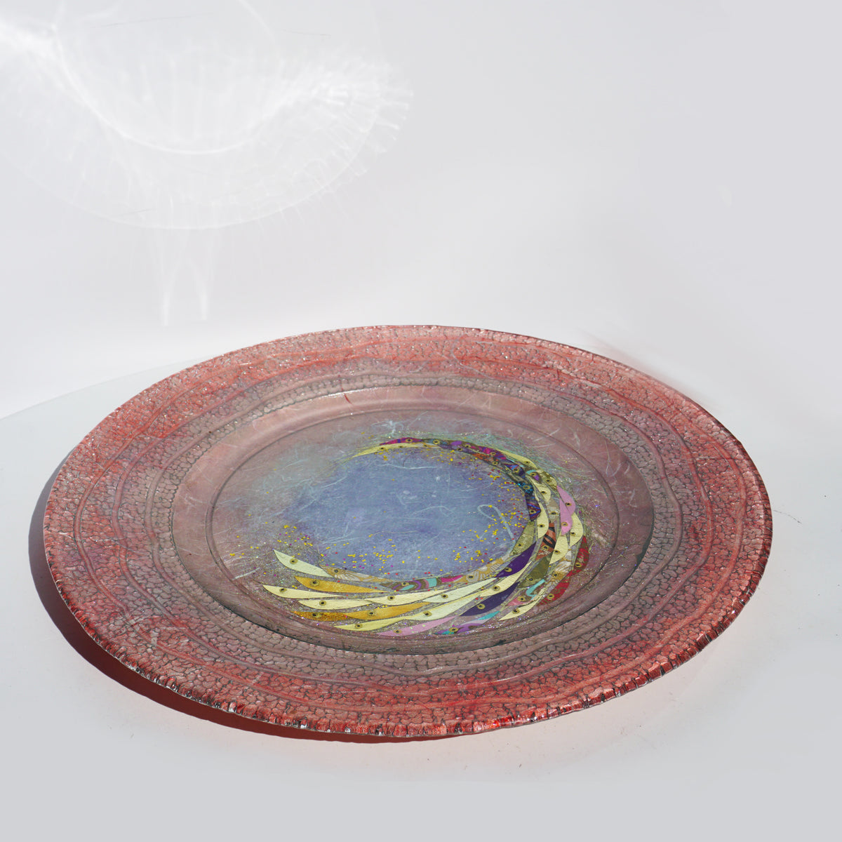 Large Plate - Pink & Gold