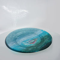 Large Plate - Green & Silver