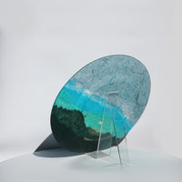 Large Plate - Green & Silver
