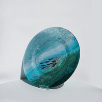 Large Plate - Green & Silver