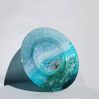 Large Plate - Green & Silver