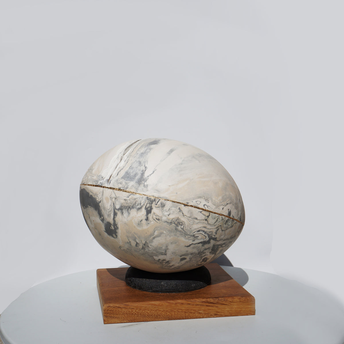 Pale Blue Dot on Iroko Base