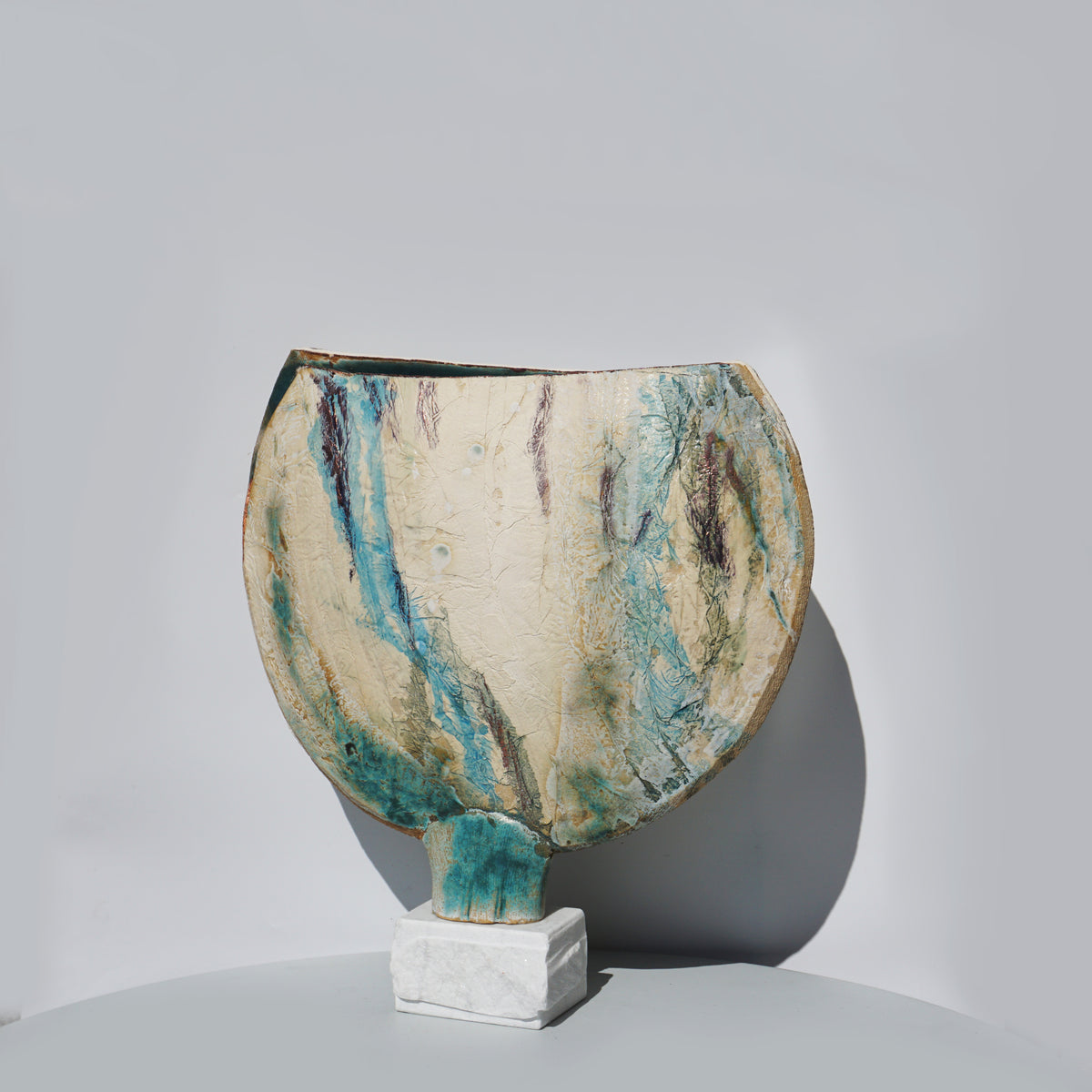 Three Quarter Moon Vessel on Cararra Marble Base
