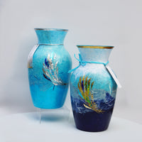 Traditional Vase - Sky Blue & Silver