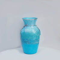 Traditional Vase - Sky Blue & Silver