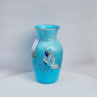 Traditional Vase - Sky Blue & Silver