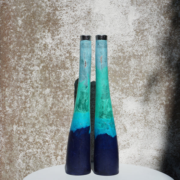 Pair of Tall Wonky Bottles