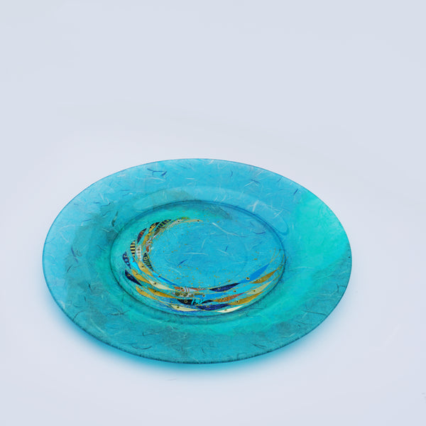 Large Plate - Green & Gold