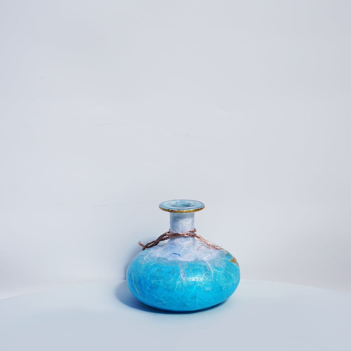 Wide Potion Bottle - Sky Blue & Gold