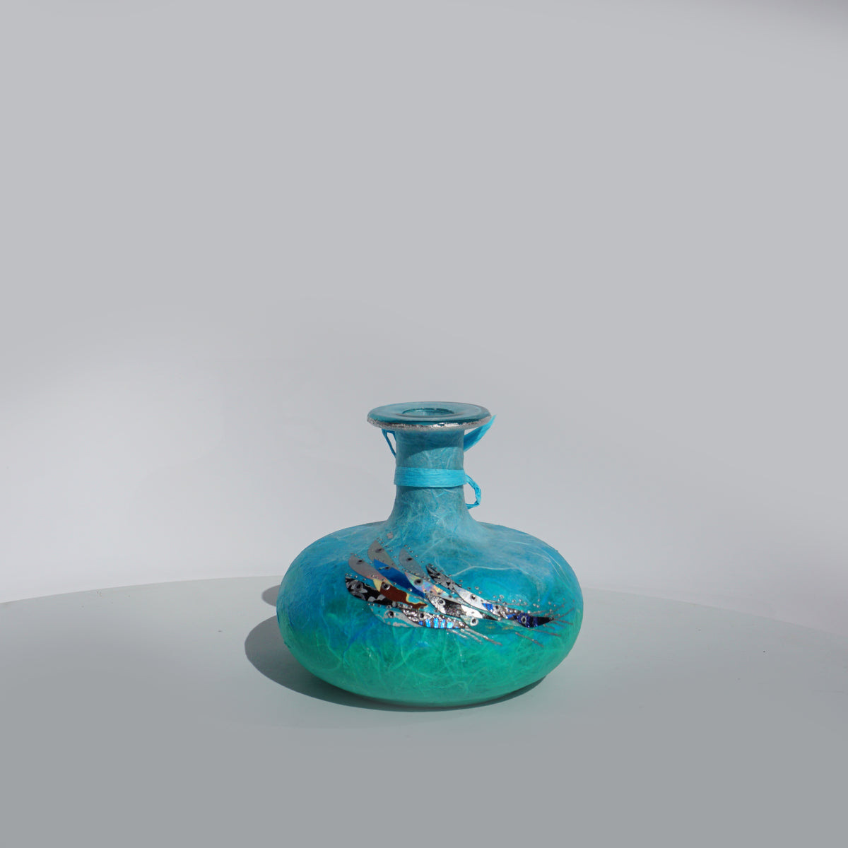 Wide Potion Bottle - Sky Blue / Green