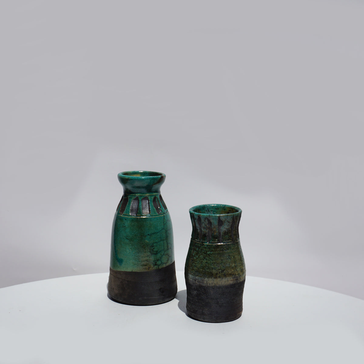 Raku Faceted Bottle #2