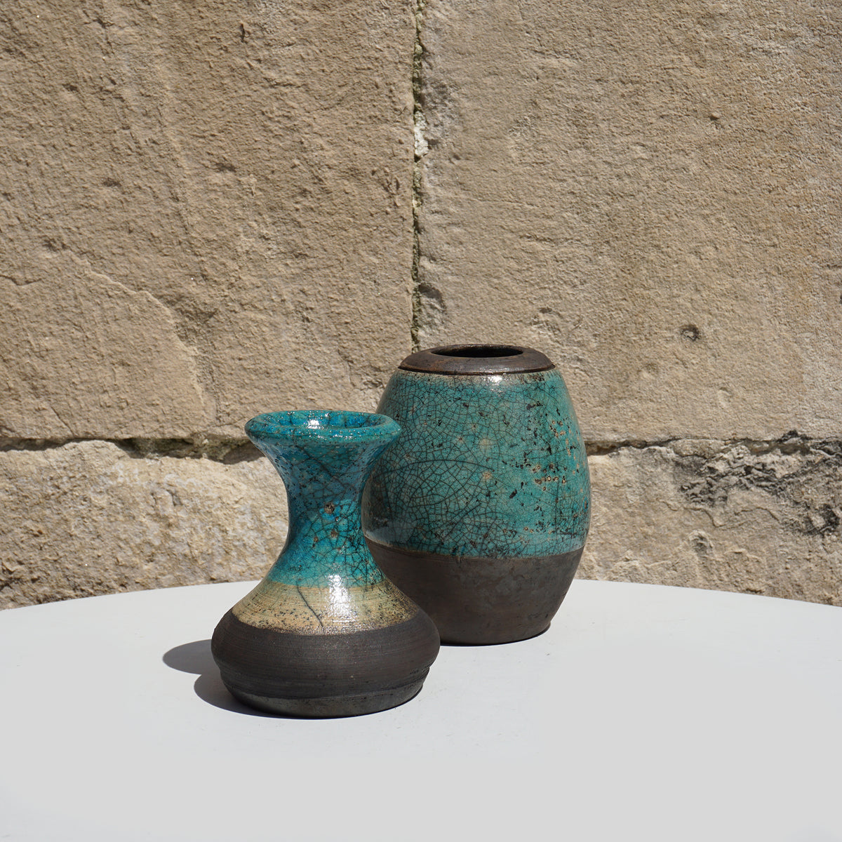 Raku Oval Vase