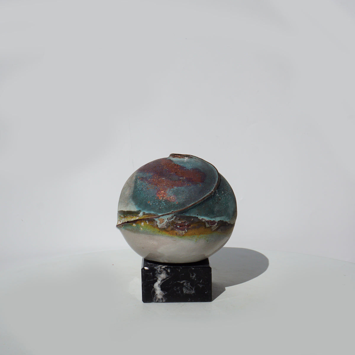 Of Fire and Metal Bowl on Marble Base
