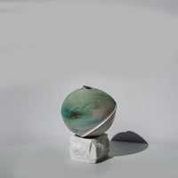 Ice Blue Earth Bowl on Cararra Base