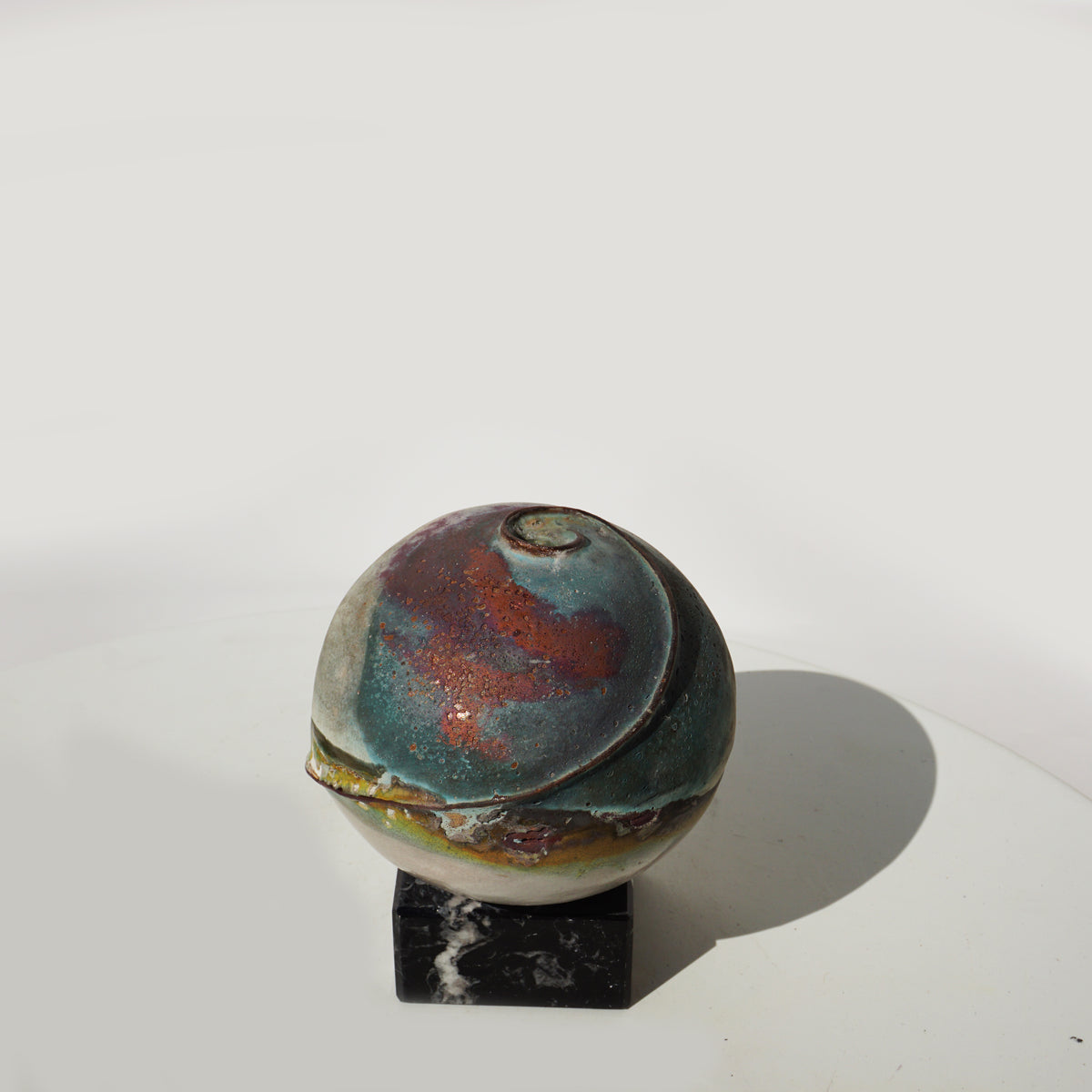 Of Fire and Metal Bowl on Marble Base