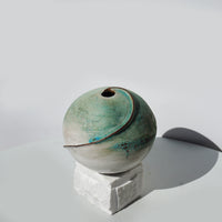 Ice Blue Earth Bowl on Cararra Base