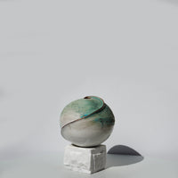 Ice Blue Earth Bowl on Cararra Base