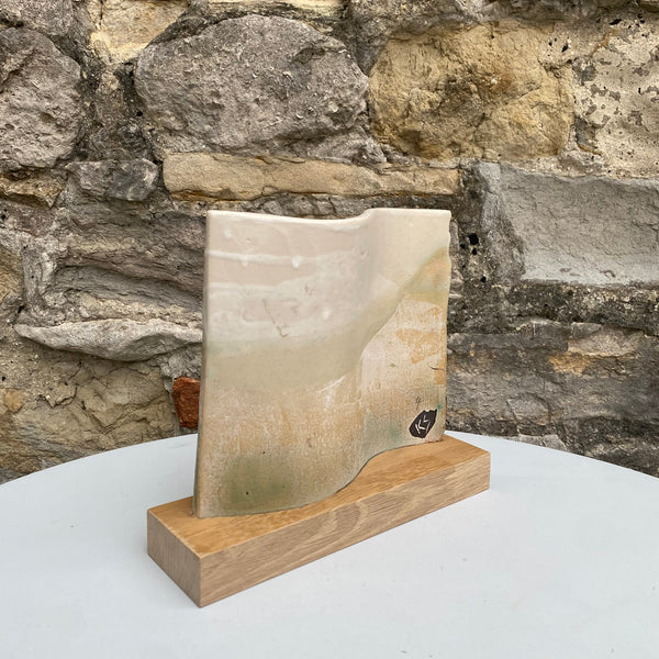 Wave Sculpture on Beech Plinth