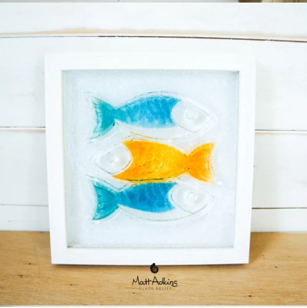 Three Fish - Blue and Orange