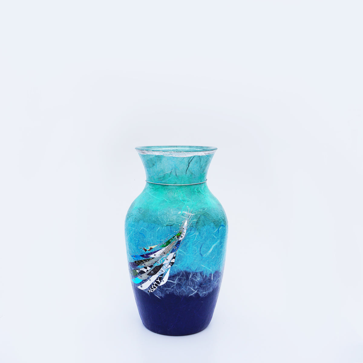 Traditional Vase - Blue & Silver