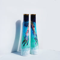 Medium Wonky Bottles- Blue & Gold
