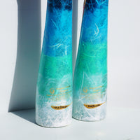 Medium Wonky Bottles- Blue & Gold
