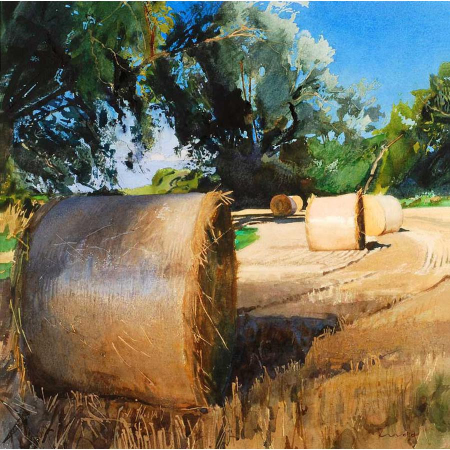 Straw Bales and Willows (Limited Edition Print)