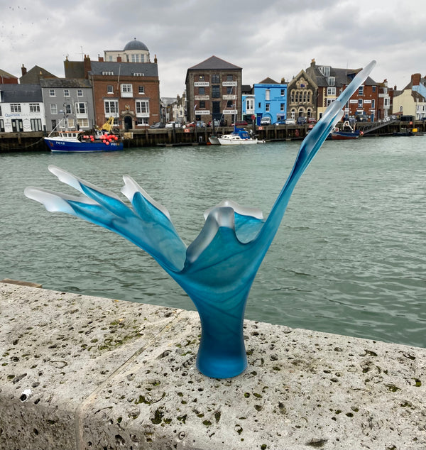 Splash Frosted Vase - Teal