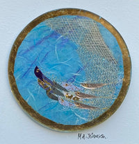 Square Panel (Small) - Round with Fish (Blue)