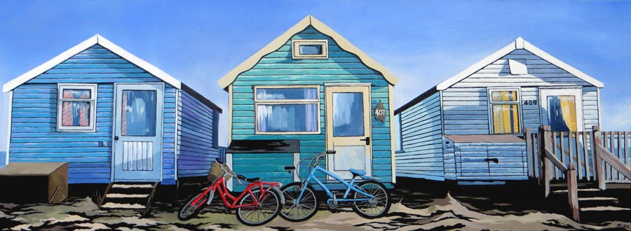 Beach Huts and Bicycles (Limited Edition Print)