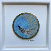 Square Panel (Small) - Round with Fish (Blue)