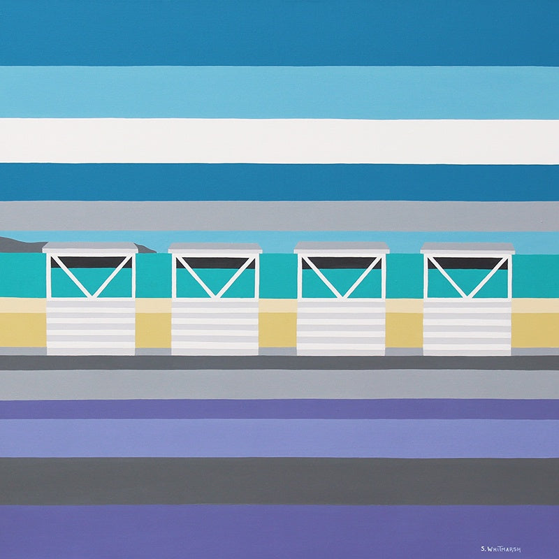 Four White Huts at Weymouth 40x40cm (Limited Edition Print)